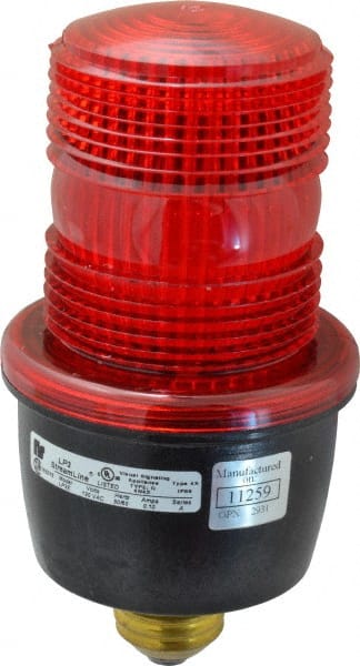 Federal Signal Corp LP3E-120R Low Profile Mini Strobe Light: Red, Screw Mount, 120VAC 