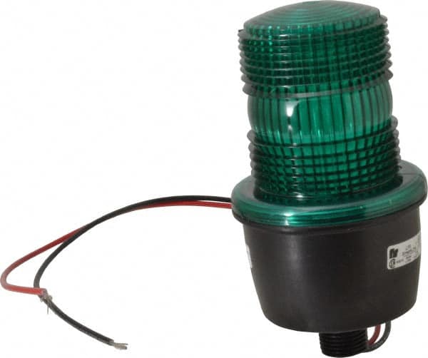 Federal Signal Corp LP3M-012-048G Low Profile Mini Strobe Light: Green, Pipe Mount, 12 to 48VDC 