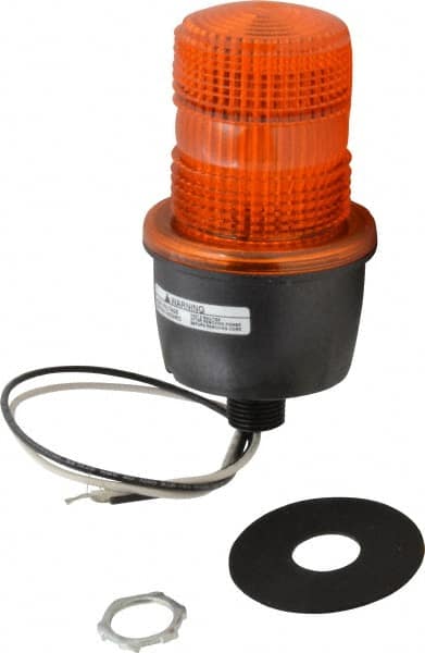 Federal Signal Corp LP3M-120A Low Profile Mini Strobe Light: Amber, Pipe Mount, 120VAC 