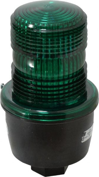 Federal Signal Corp LP3P-120G Low Profile Mini Strobe Light: Green, Pipe Mount, 120VAC 