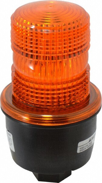 Low Profile Mini Strobe Light: Amber, Pipe Mount, 12 to 48VDC