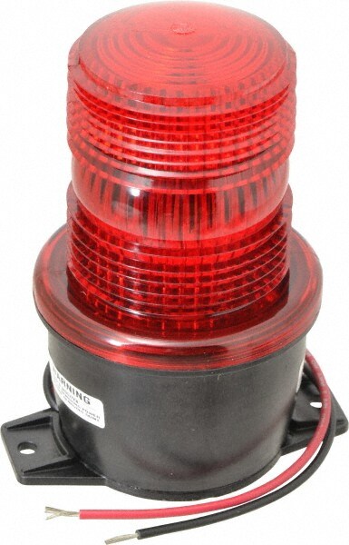 Low Profile Mini Strobe Light: Red, T-Mount Mount, 12 to 48VDC