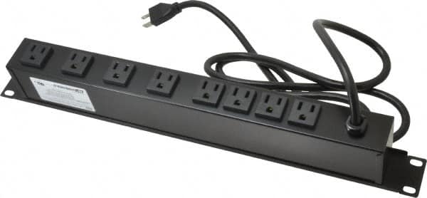 Wiremold R8BZ 8 Outlets, 120 Volts, 15 Amps, 6 Cord, Power Outlet Strip 