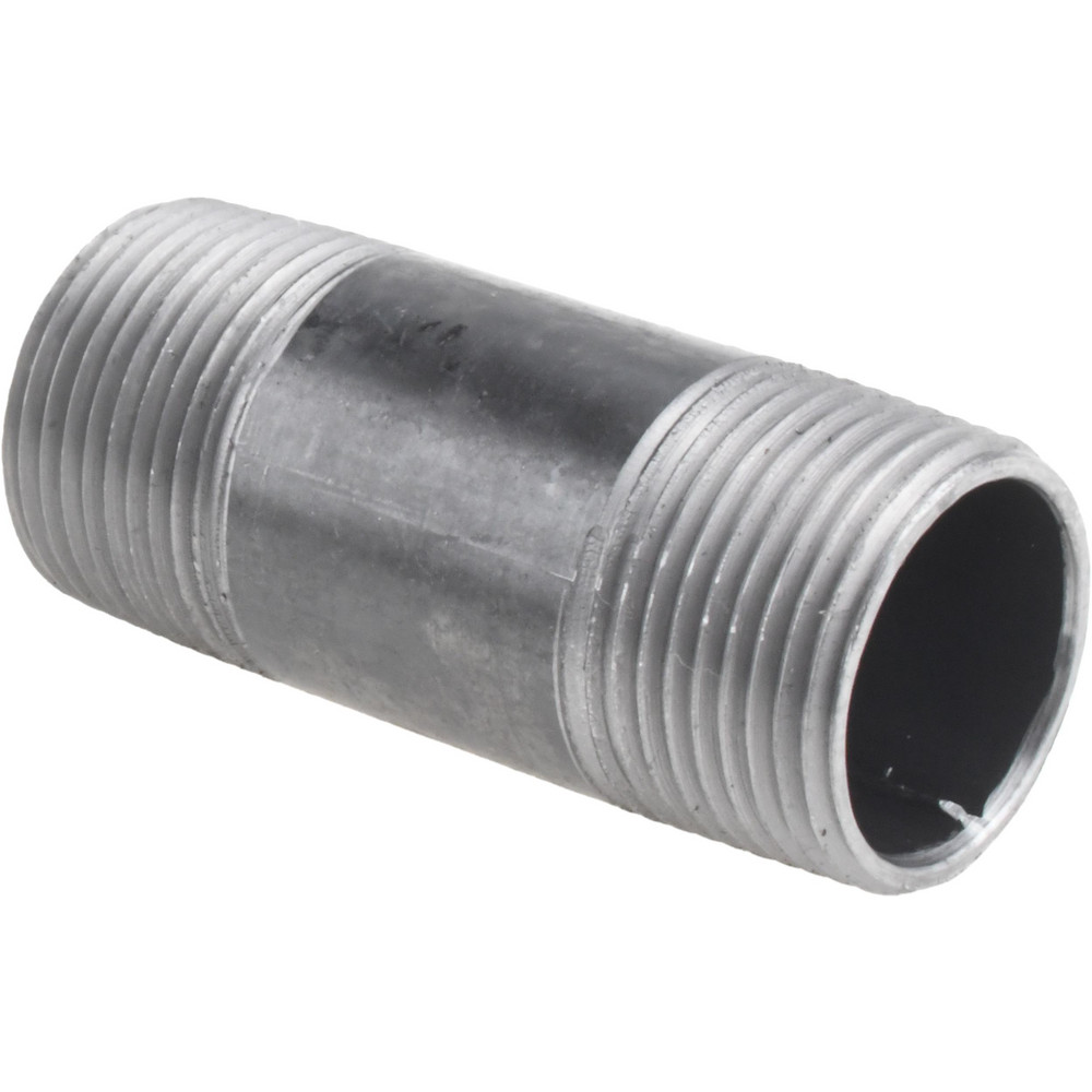 Black Pipe Nipple: 1" Dia x 3" Long, Schedule 40 - Steel, Welded