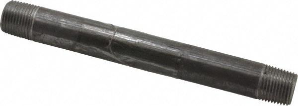 Black Pipe Nipple: 1/2" Dia x 7" Long, Schedule 40