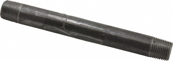 Black Pipe Nipple: 1/2" Dia x 7" Long, Schedule 40