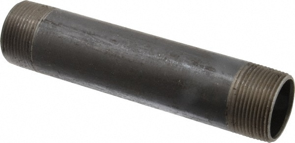 Black Pipe Nipple: 1-1/4" Dia x 7" Long, Schedule 40