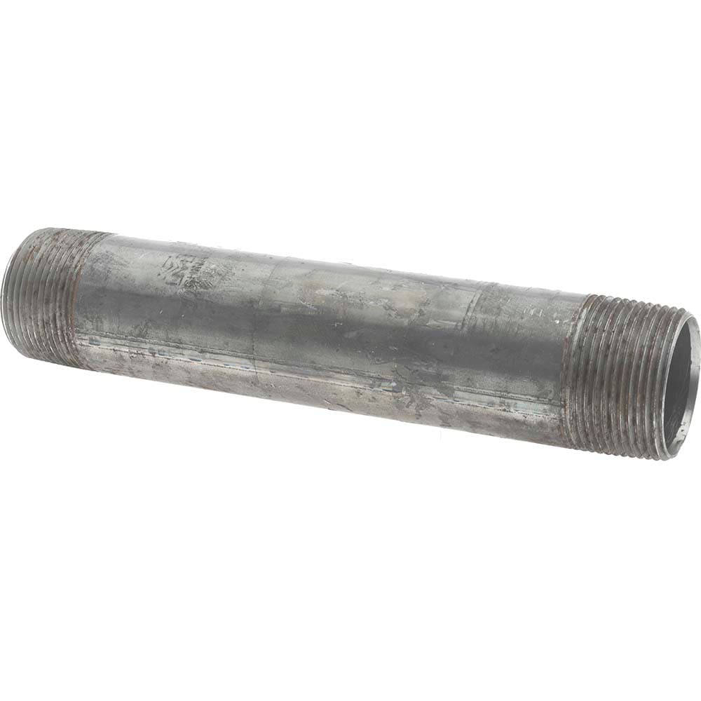 Black Pipe Nipple: 1-1/4" Dia x 8" Long, Schedule 40