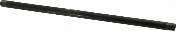 Black Pipe Nipple: 1/8" Dia x 10" Long, Schedule 40