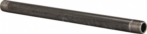 Black Pipe Nipple: 1/2" Dia x 11" Long, Schedule 40
