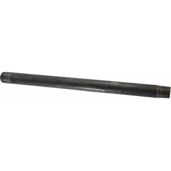 Black Pipe Nipple: 1/2" Dia x 12" Long, Schedule 40