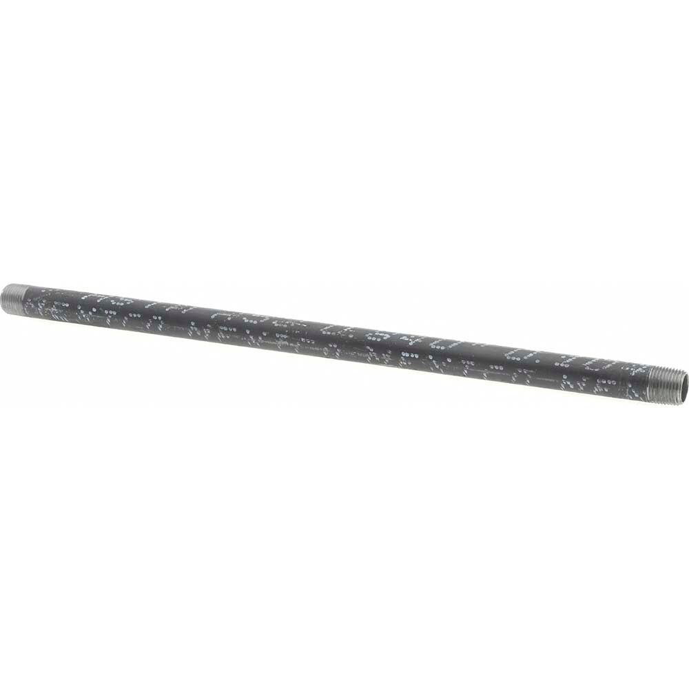 Black Pipe Nipple: 1/2" Dia x 18" Long, Schedule 40