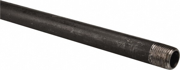 Black Pipe Nipple: 1/2" Dia x 30" Long, Schedule 40