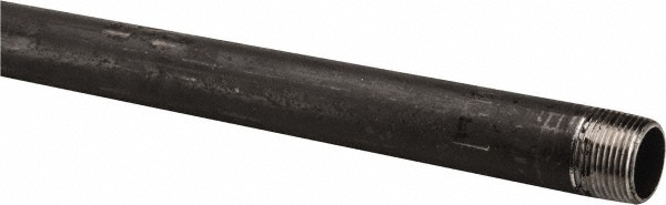 Black Pipe Nipple: 3/4" Dia x 60" Long, Schedule 40 - Steel, Welded