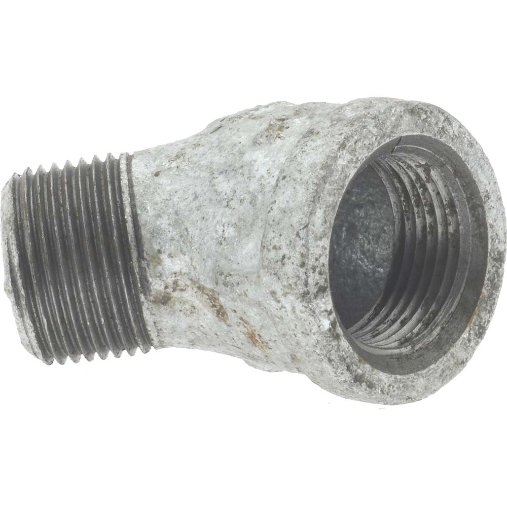 Malleable Iron Pipe 45 &deg; Street Elbow: 3/4" Fitting - Threaded, 300 psi Liquid & Gas, 150 psi Steam