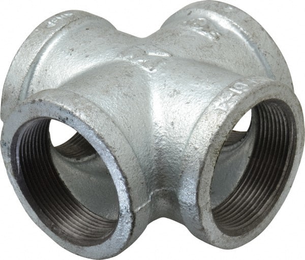 1/2" Cross Galvanised Malleable Iron Pipe Fitting BSP 