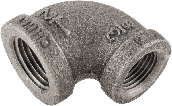 Black 90 ° Reducing Elbow: 1/2 x 3/8", Threaded