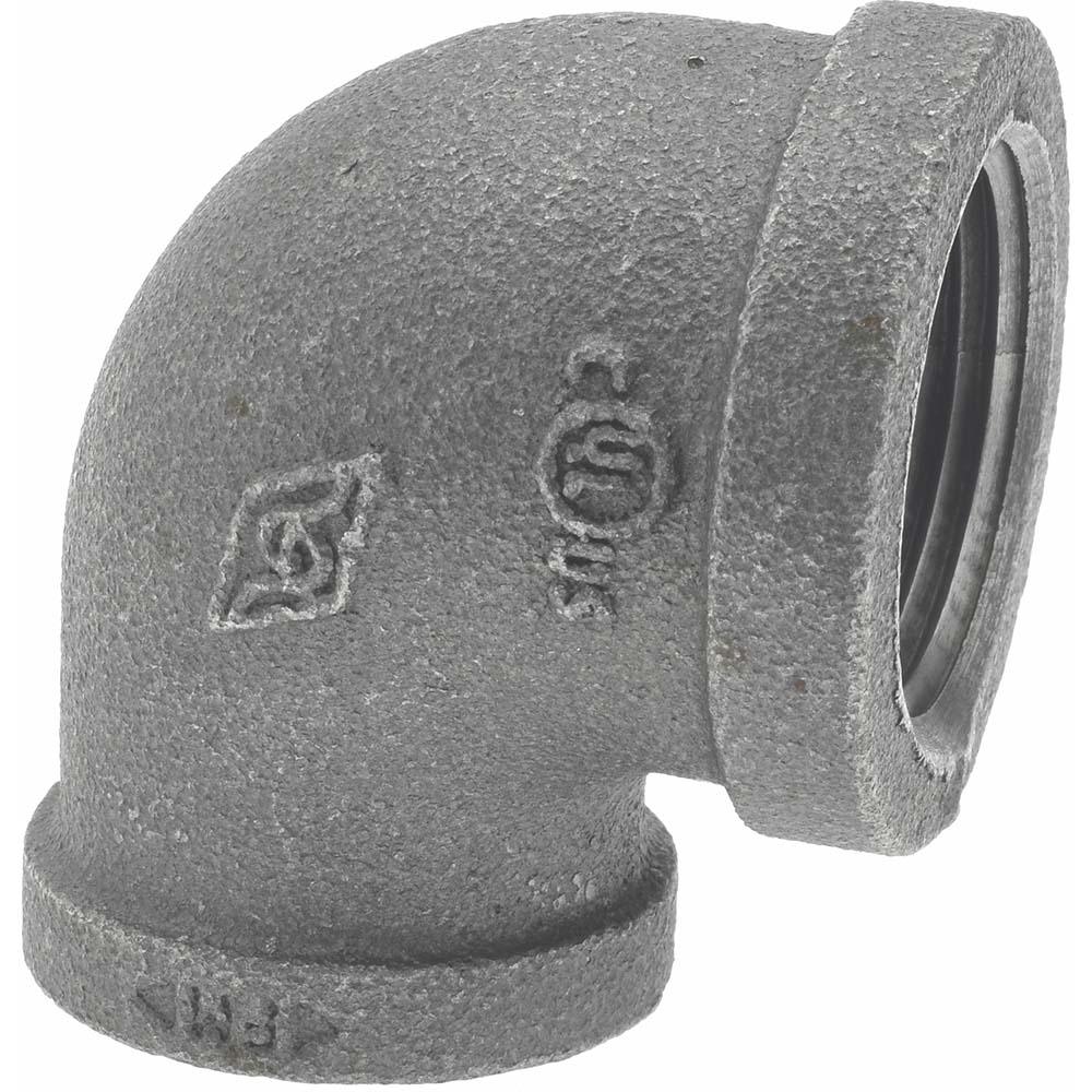 Black 90 ° Reducing Elbow: 1 x 3/4", Threaded