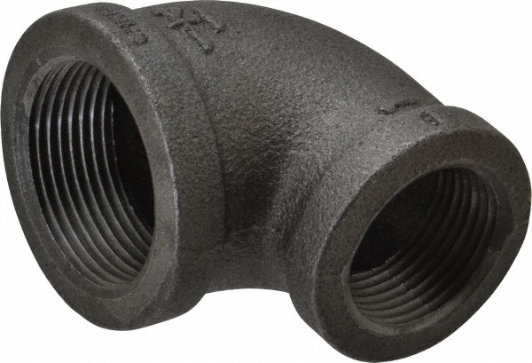 Black 90 ° Reducing Elbow: 1-1/4 x 1", Threaded