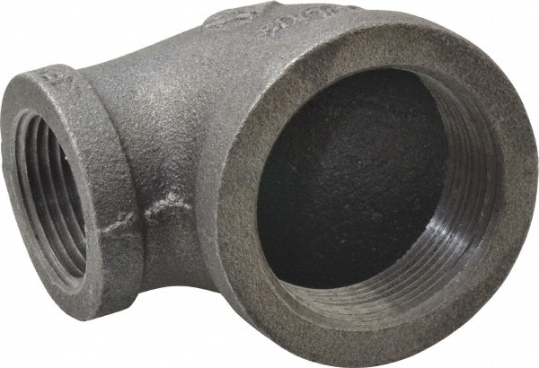 Black 90 ° Reducing Elbow: 1-1/2 x 1", Threaded