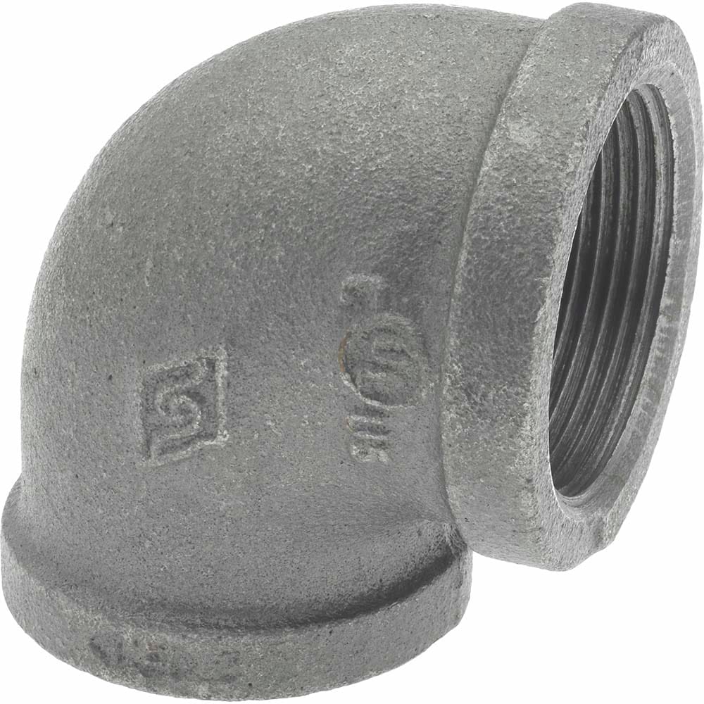 Black 90 ° Reducing Elbow: 1-1/2 x 1-1/4", Threaded