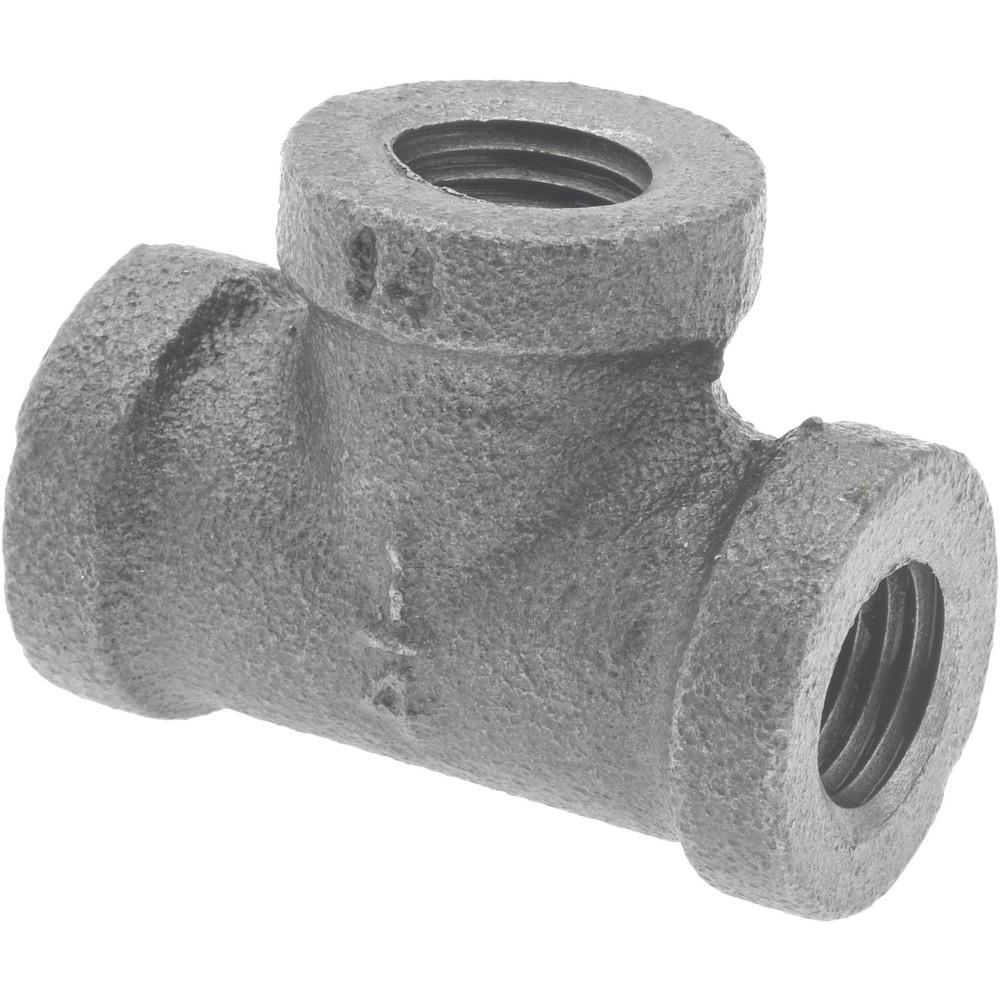 Black Tee: 1/4", Malleable Iron