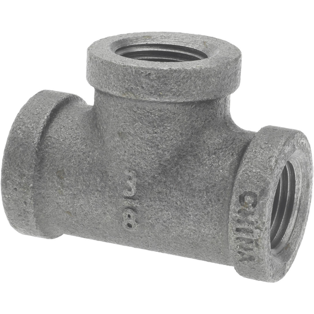 Black Tee: 3/8", Malleable Iron