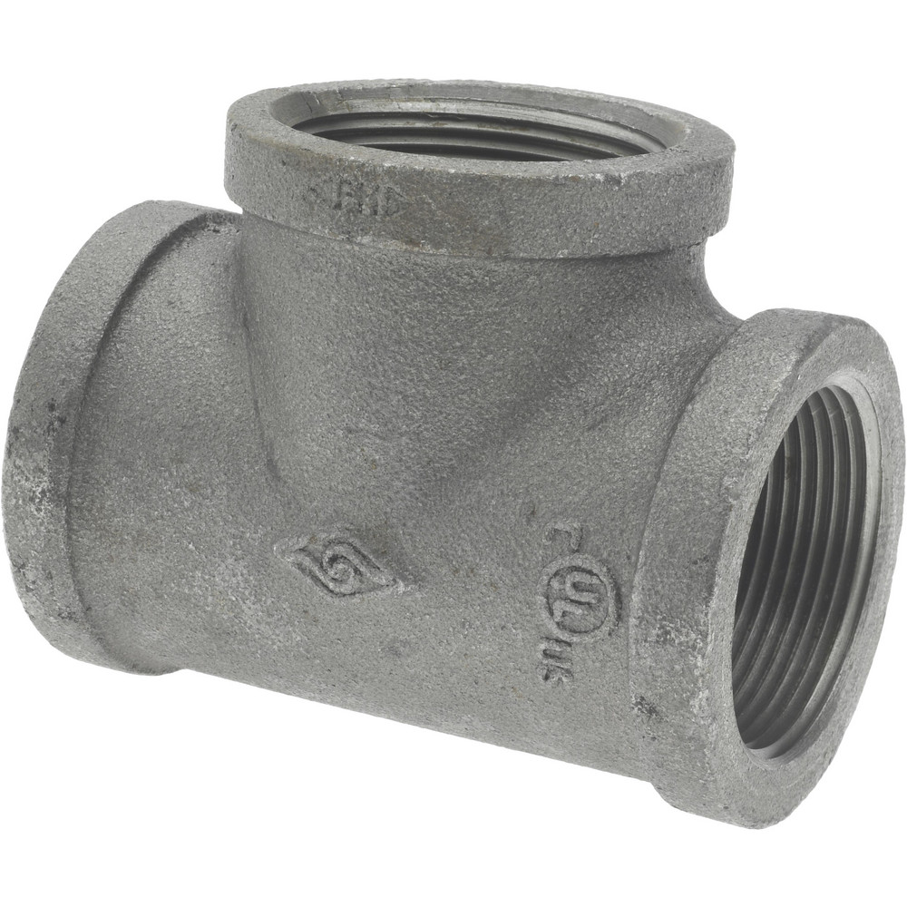 Black Tee: 1-1/2", Malleable Iron