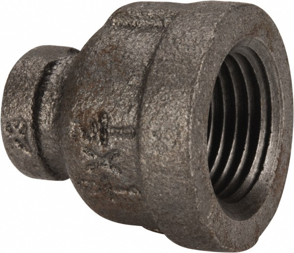 Black Reducing Coupling: 1/2 x 1/8", Threaded