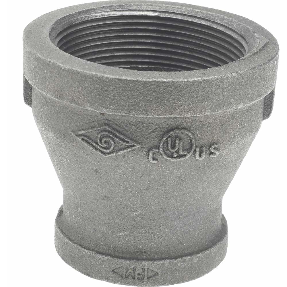 Black Reducing Coupling: 2 x 1-1/4", Threaded
