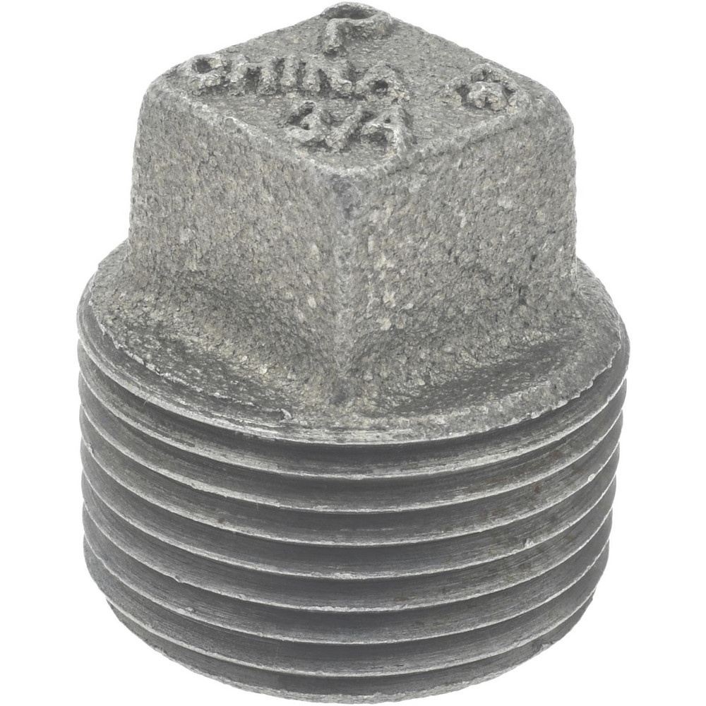 Black Square Plug: 3/4", Malleable Iron