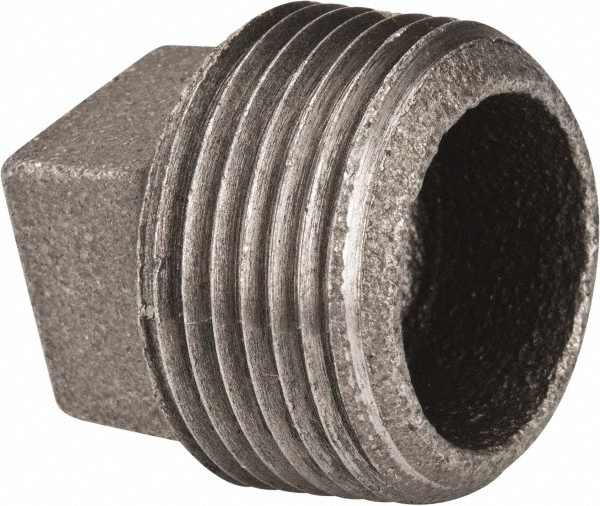 Black Square Plug: 1", Malleable Iron