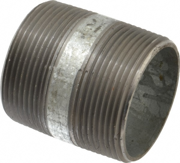 Galvanized Pipe Nipple: 2-1/2", 3" Long, Schedule 40, Steel