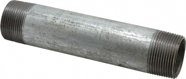 Galvanized Pipe Nipple: 1-1/4", 7" Long, Schedule 40, Steel