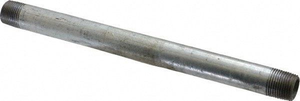 Galvanized Pipe Nipple: 3/8", 8" Long, Schedule 40, Steel