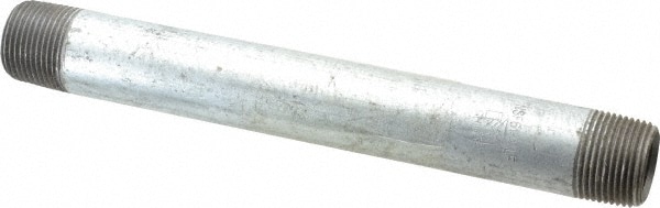 Galvanized Pipe Nipple: 3/4", 8" Long, Schedule 40, Steel