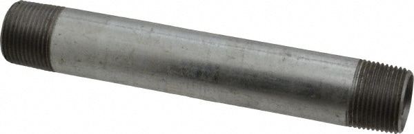 Galvanized Pipe Nipple: 1", 8" Long, Schedule 40, Steel