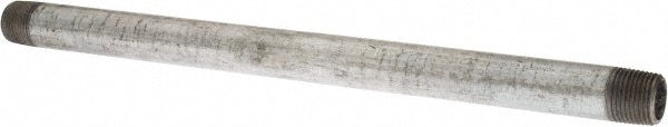Galvanized Pipe Nipple: 3/8", 10" Long, Schedule 40, Steel