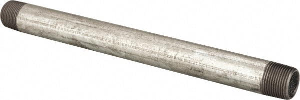 Galvanized Pipe Nipple: 3/4", 11" Long, Schedule 40, Steel