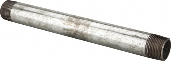 Galvanized Pipe Nipple: 1", 11" Long, Schedule 40, Steel