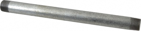 Galvanized Pipe Nipple: 3/4", 12" Long, Schedule 40, Steel