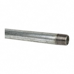 Galvanized Pipe Nipple: 1/2", 30" Long, Schedule 40, Steel