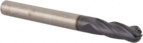 Value Collection 30731 Ball End Mill: 0.25" Dia, 0.75" LOC, 4 Flute, Solid Carbide Image