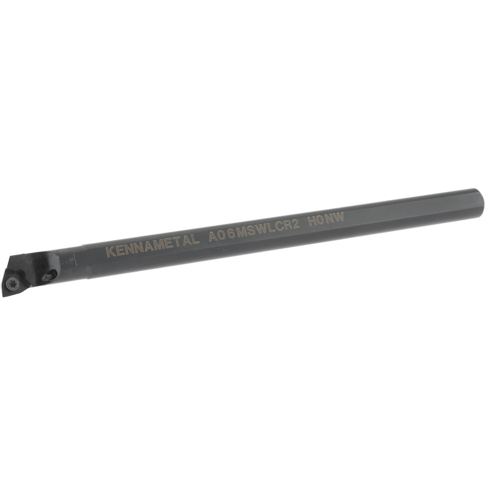 Indexable Boring Bar: A06SWLCR2, 12.19 mm Min Bore Dia, Right Hand Cut, 3/8" Shank Dia, -5 ° Lead Angle, Steel