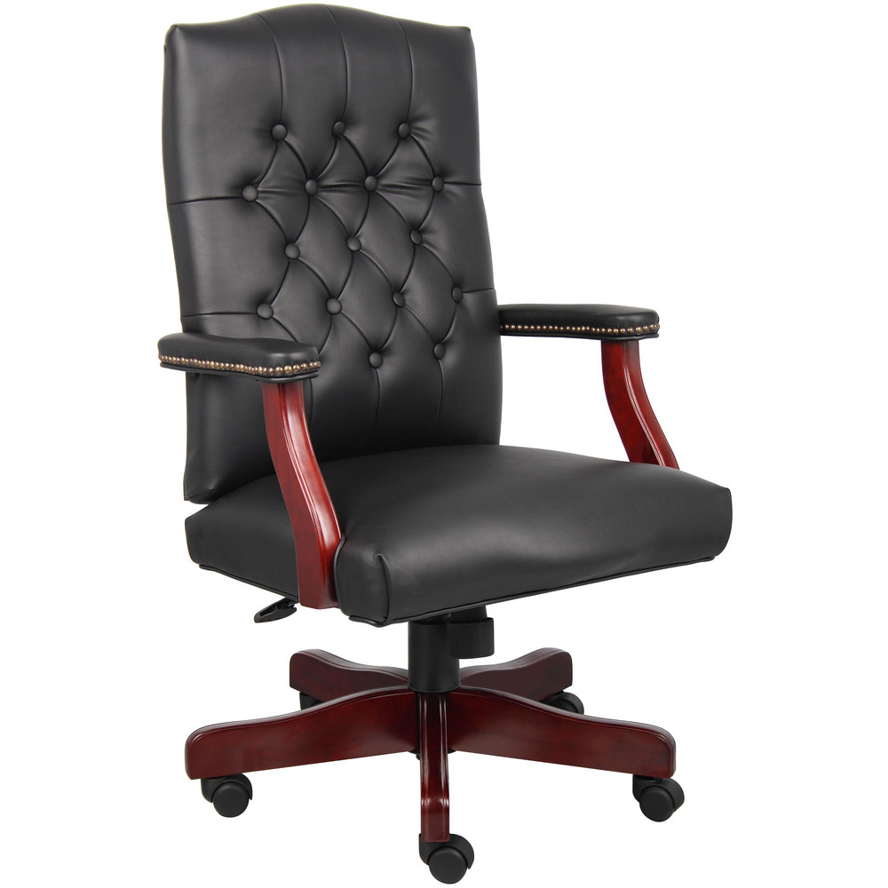 Boss Office Products - Task Chair: Vinyl, Adjustable Height, Black ...