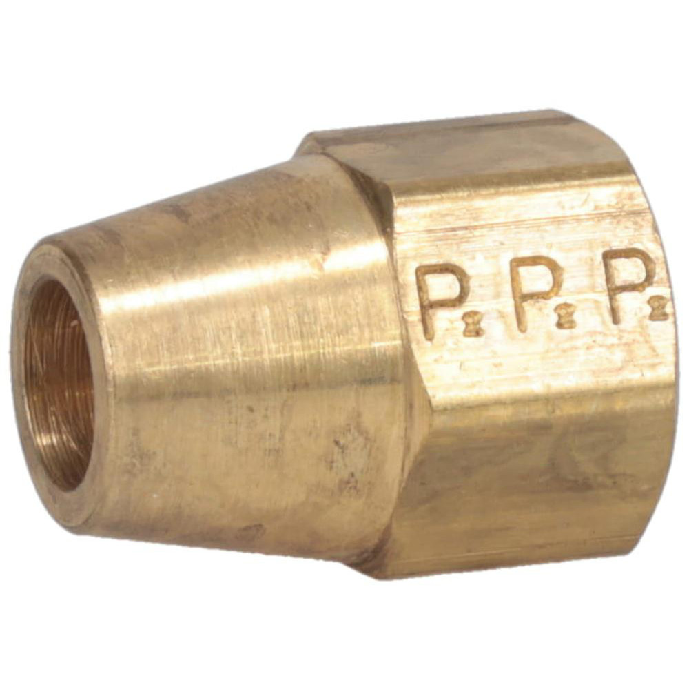 Parker Brass Flared Tube Short Nut: 5/16" OD, 1/2-20 Thread, 45 deg Flared Angle | 5-Pack | Part #41FS-5