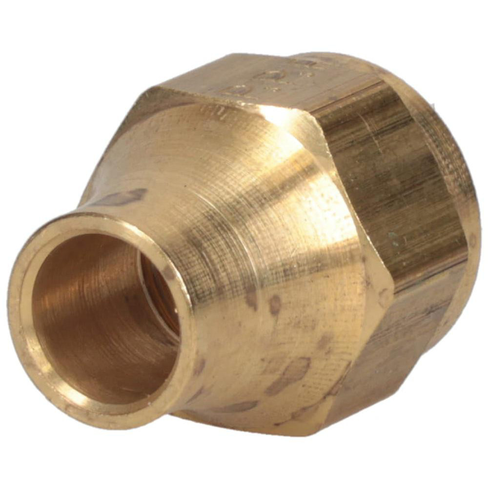 Parker Brass Flared Tube Short Nut: 3/8" OD, 5/8-18 Thread, 45 deg Flared Angle | 5-Pack | Part #41FS-6