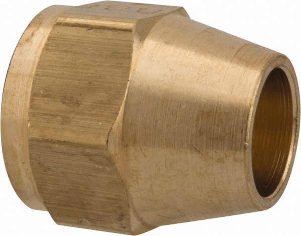 Parker Brass Flared Tube Shorter Nut: 1/2" OD, 3/4-16 Thread, 45 deg Flared Angle | Part #41FX-8