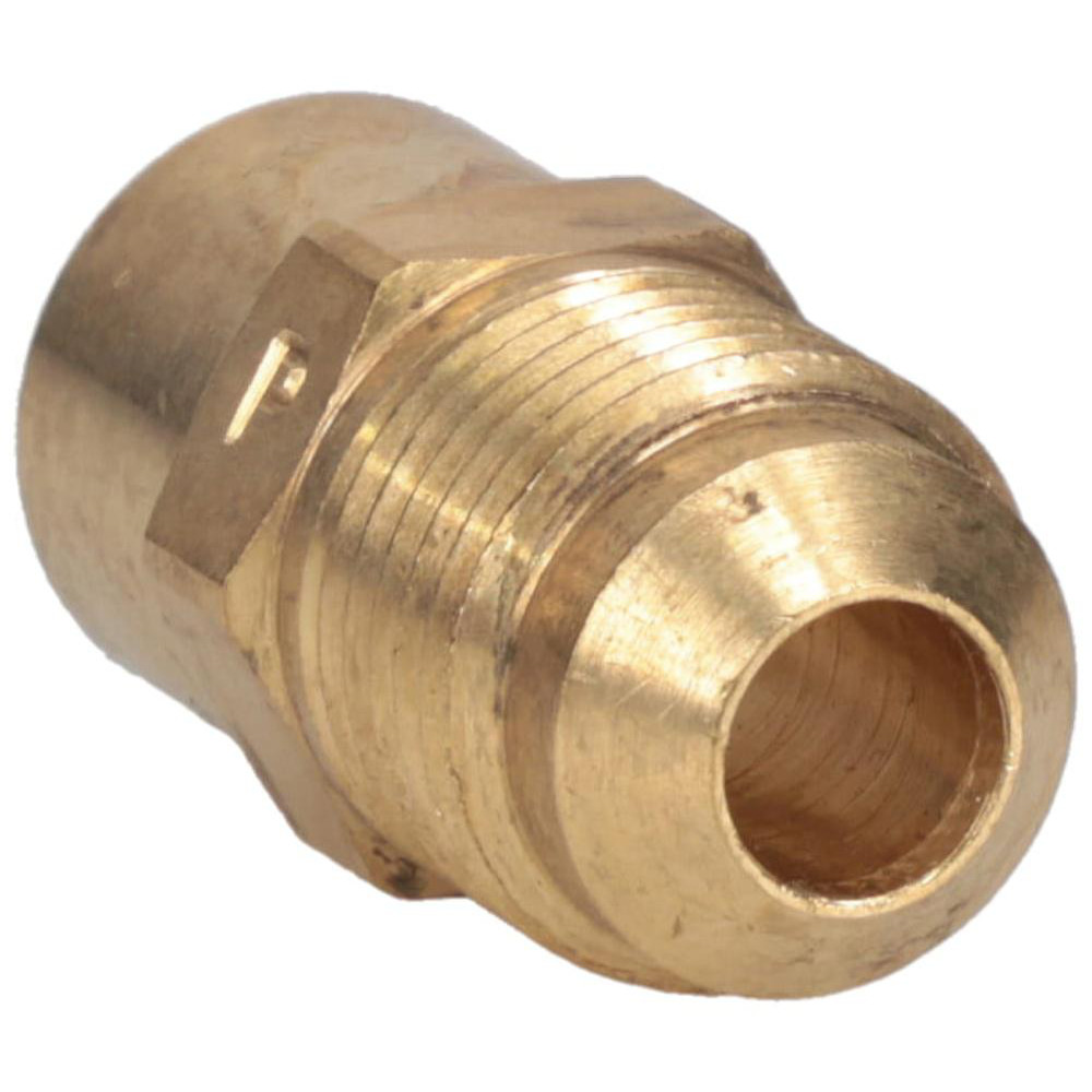 Parker Brass Flared Tube Connector: 3/8" OD, 5/8-18 Thread, 45 deg Flared Angle | Part #43F-6-8