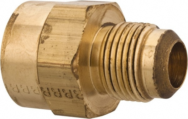 Parker 46F-10-12 Brass Flared Tube Connector: 5/8" Tube OD, 3/4-14 Thread, 45 ° Flared Angle Image